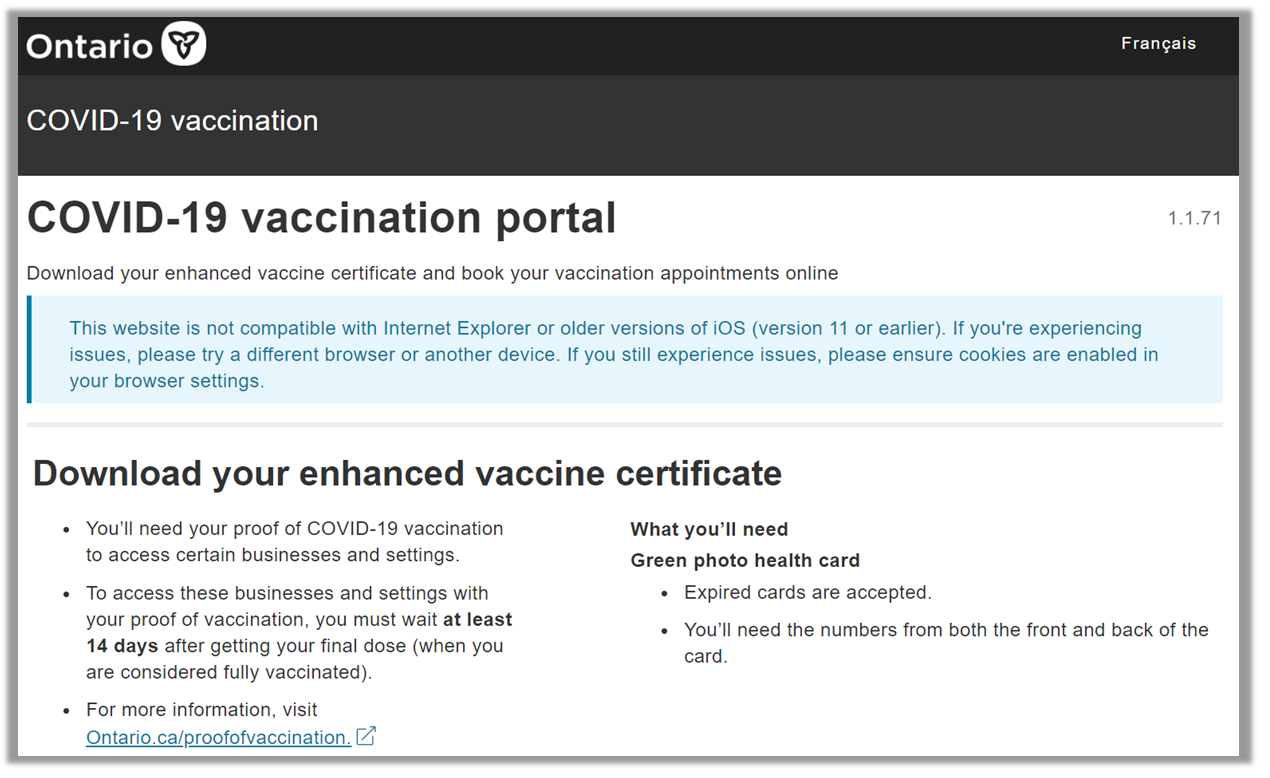 Accessing Your Enhanced Vaccine Certificate (QR Code) Weeneebayko